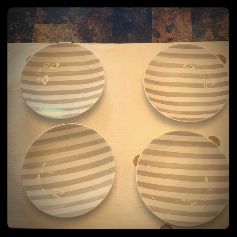 Kate Spade Charlotte Street Gray Tidbit Plates New